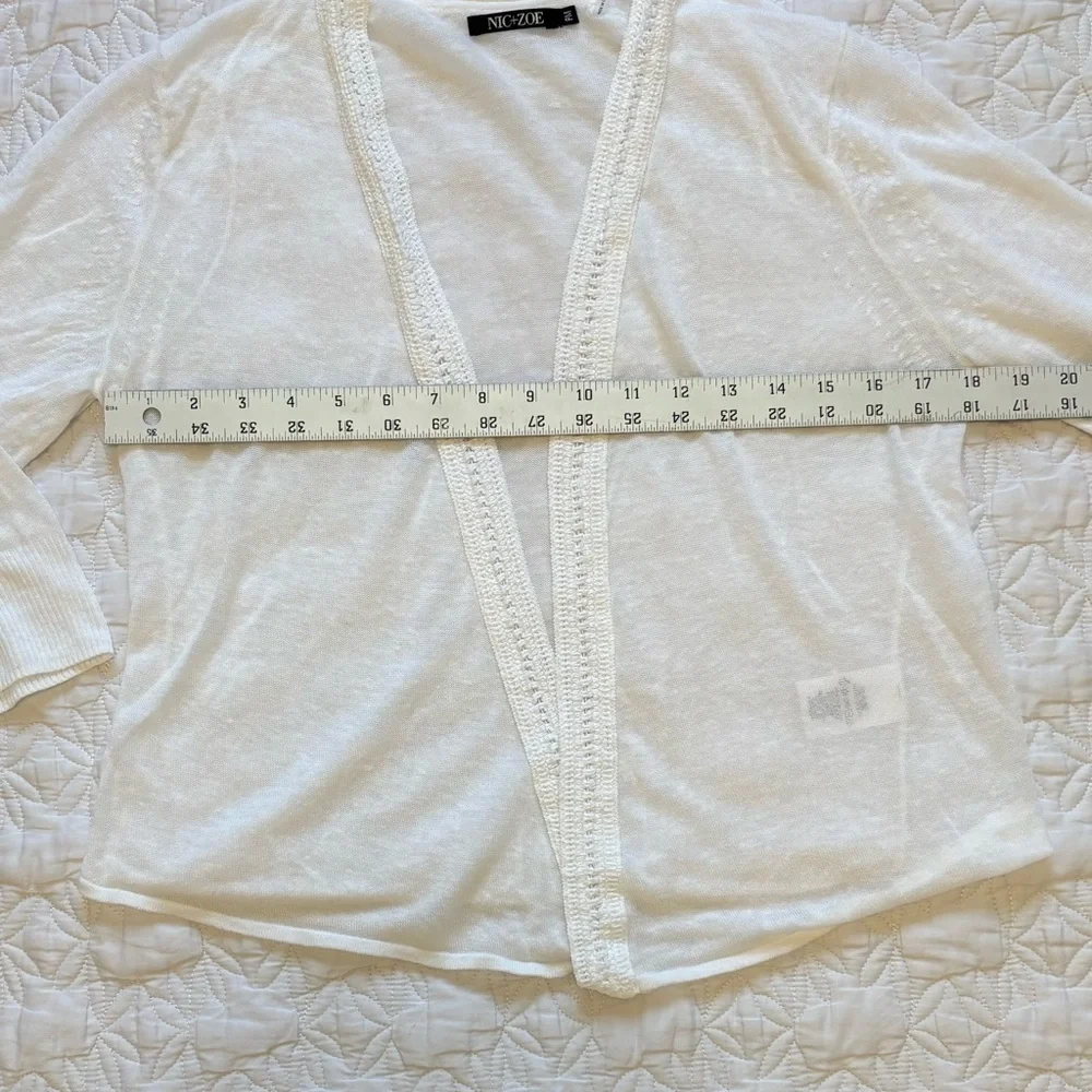 NIC+ZOE Linen White Textured Knit Top - Picture 3 of 5